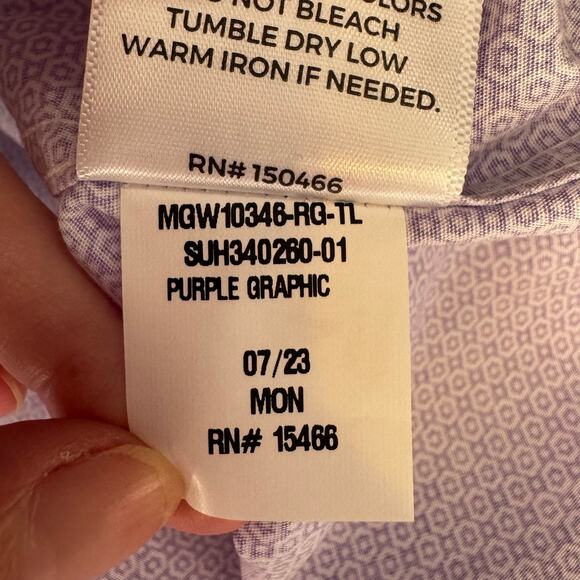 Artefact Purple Long Sleeve Button Up Shirt Men Regular Fit NWT Size Large Tall - Picture 8 of 10